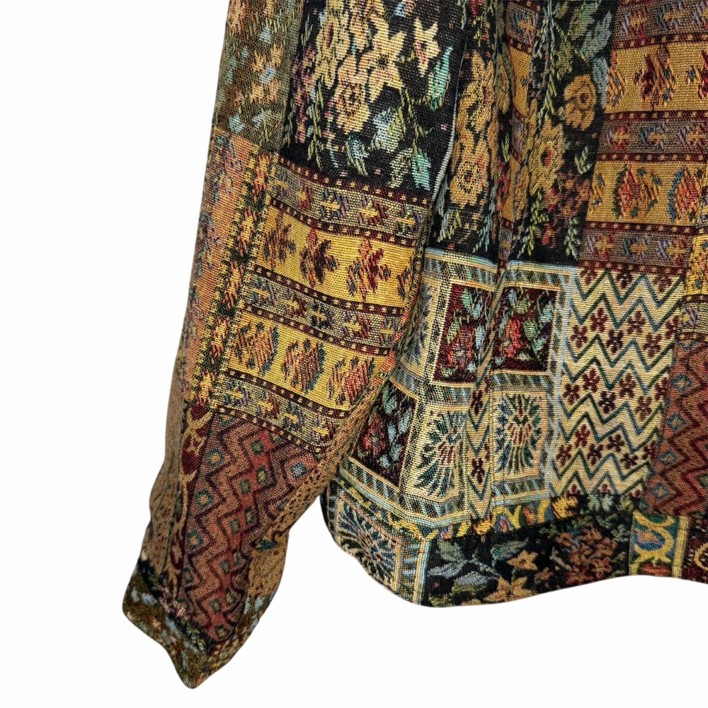 Northstyle Patchwork Tapestry Jacket Size Xl Butt… - image 4